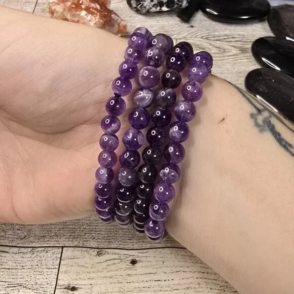 Amethyst Crystal Stretch Bracelet - Picture 2 of 4